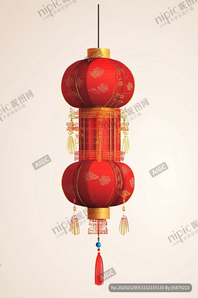 傳統(tǒng)中式紅燈籠懸掛裝飾