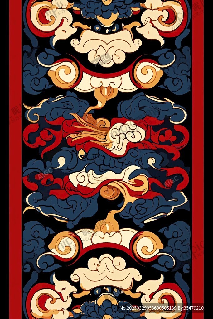 中式傳統(tǒng)云紋圖案裝飾畫(huà)