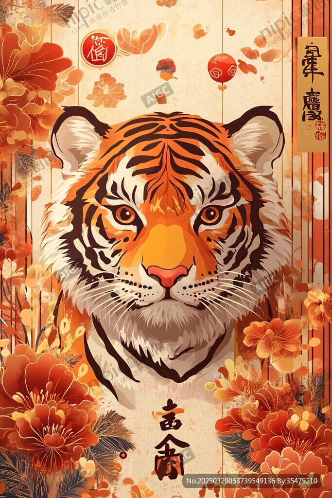 虎年?；①R歲吉祥圖