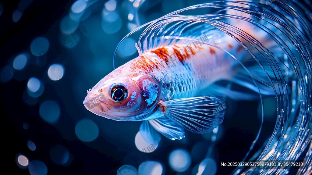 靈動金魚在光影中暢游