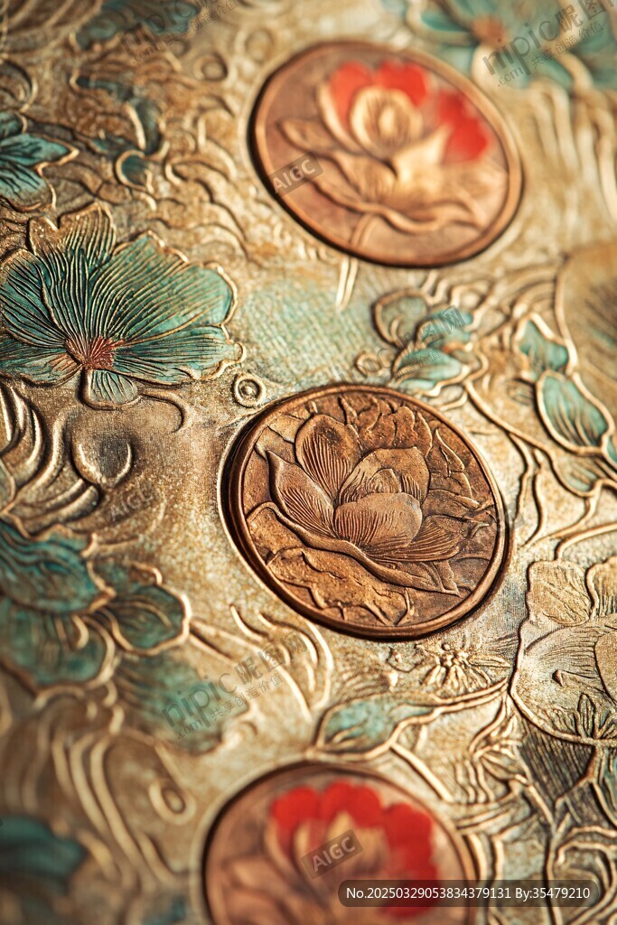 古雅雕花與花卉紋金屬飾件