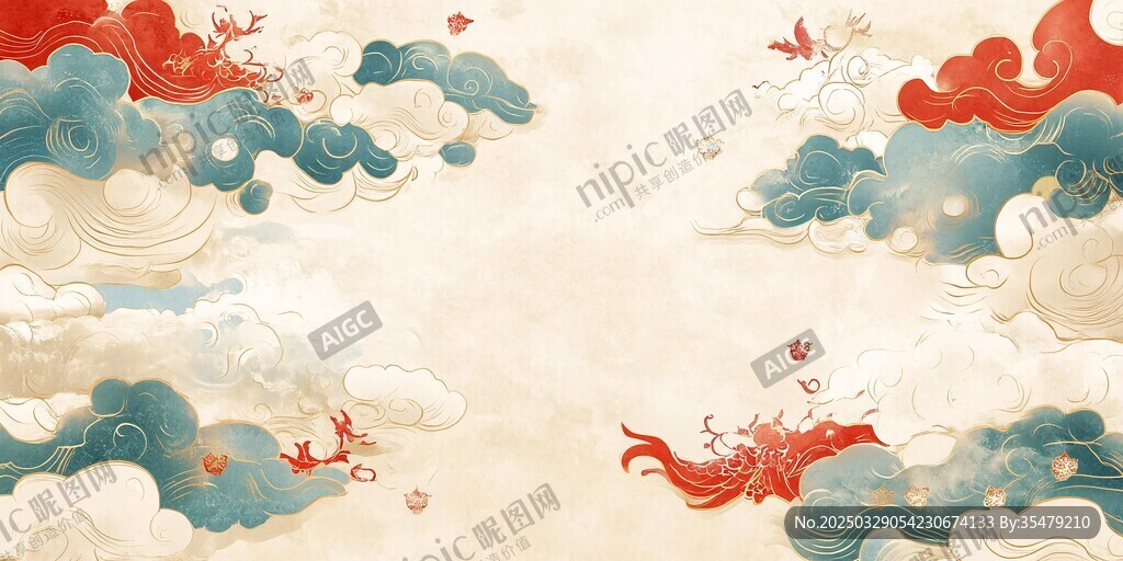 中式云紋祥瑞古風(fēng)背景圖