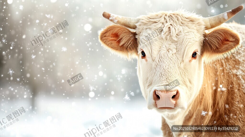 雪中的牛