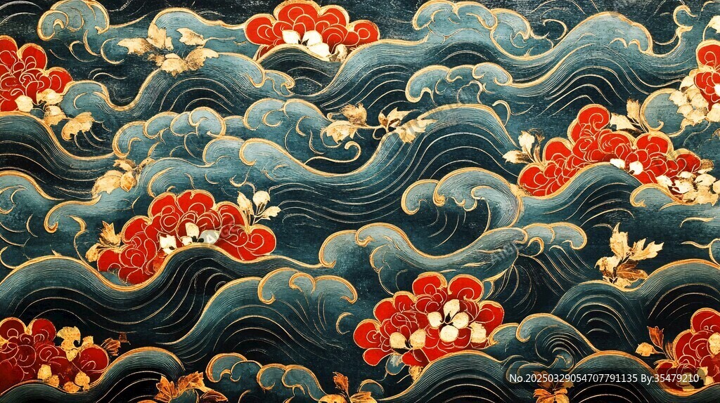 中式海浪祥云傳統(tǒng)紋樣