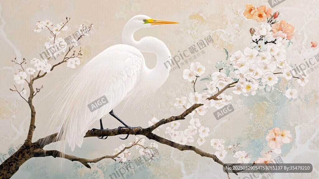 白鷺棲花樹 詩意東方景