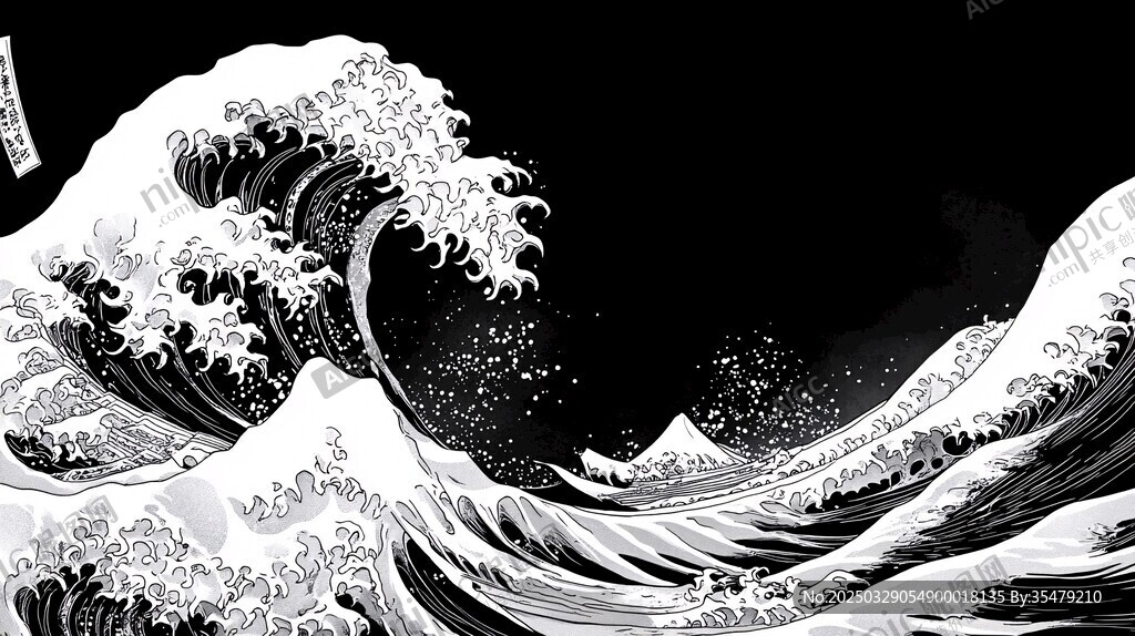 黑白巨浪圖