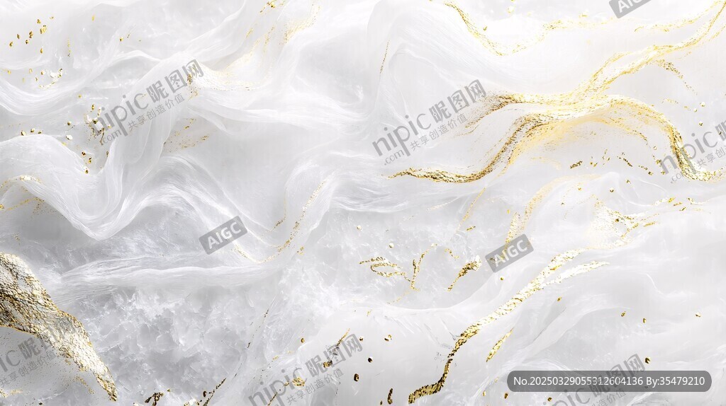 白色大理石紋帶金色紋理