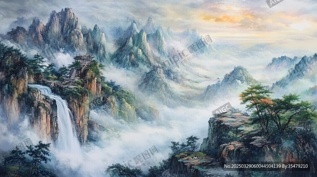 水墨山水間的壯麗自然景