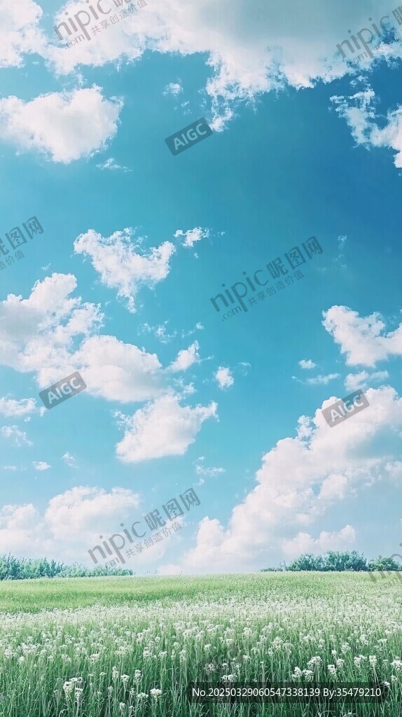 藍天綠地間的夢幻田園風光