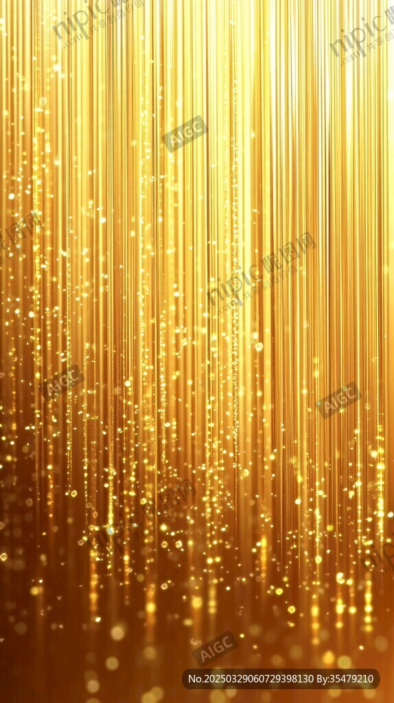 金色粒子垂落閃耀背景