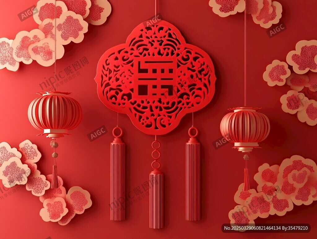 中式喜慶裝飾 紅福掛飾