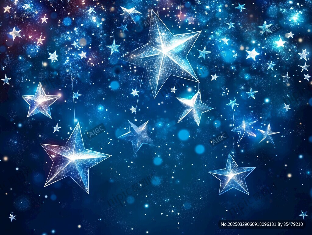 夢幻藍色星空星星背景圖