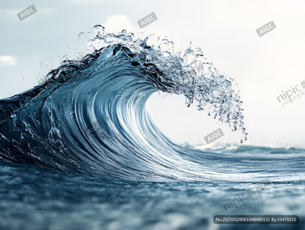 藍色海浪特寫