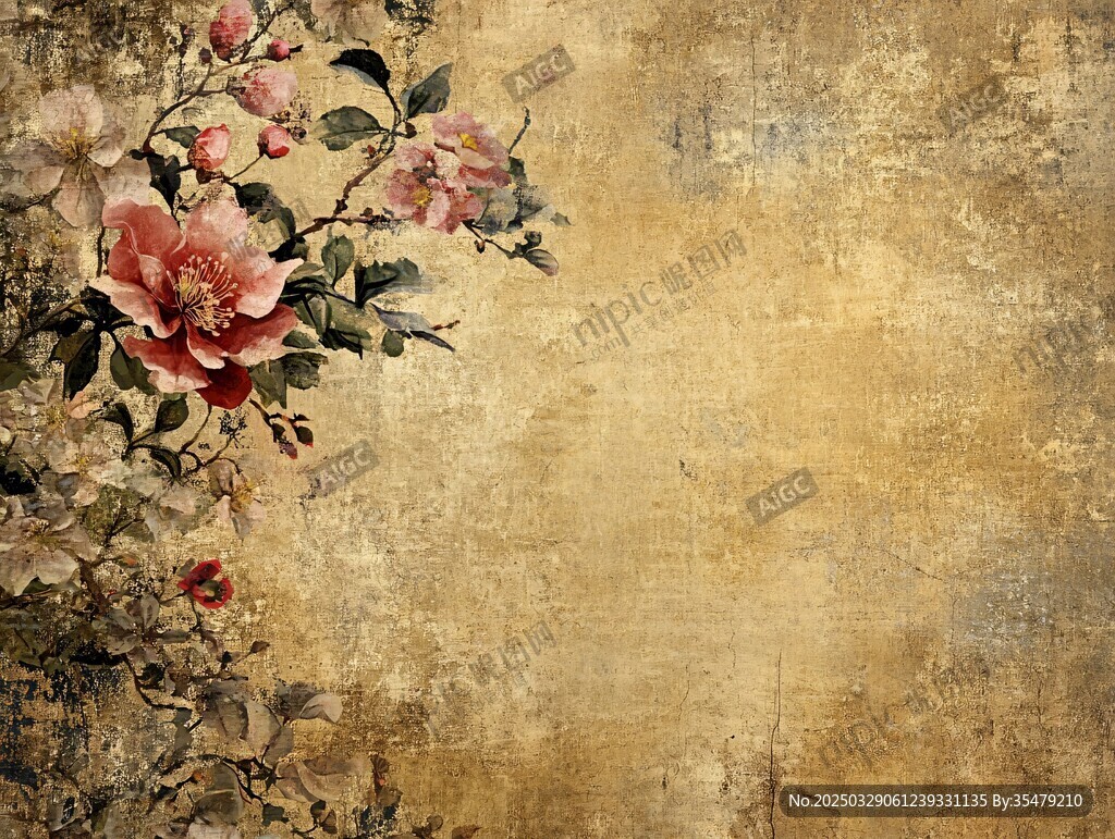 復古花卉紋理背景圖