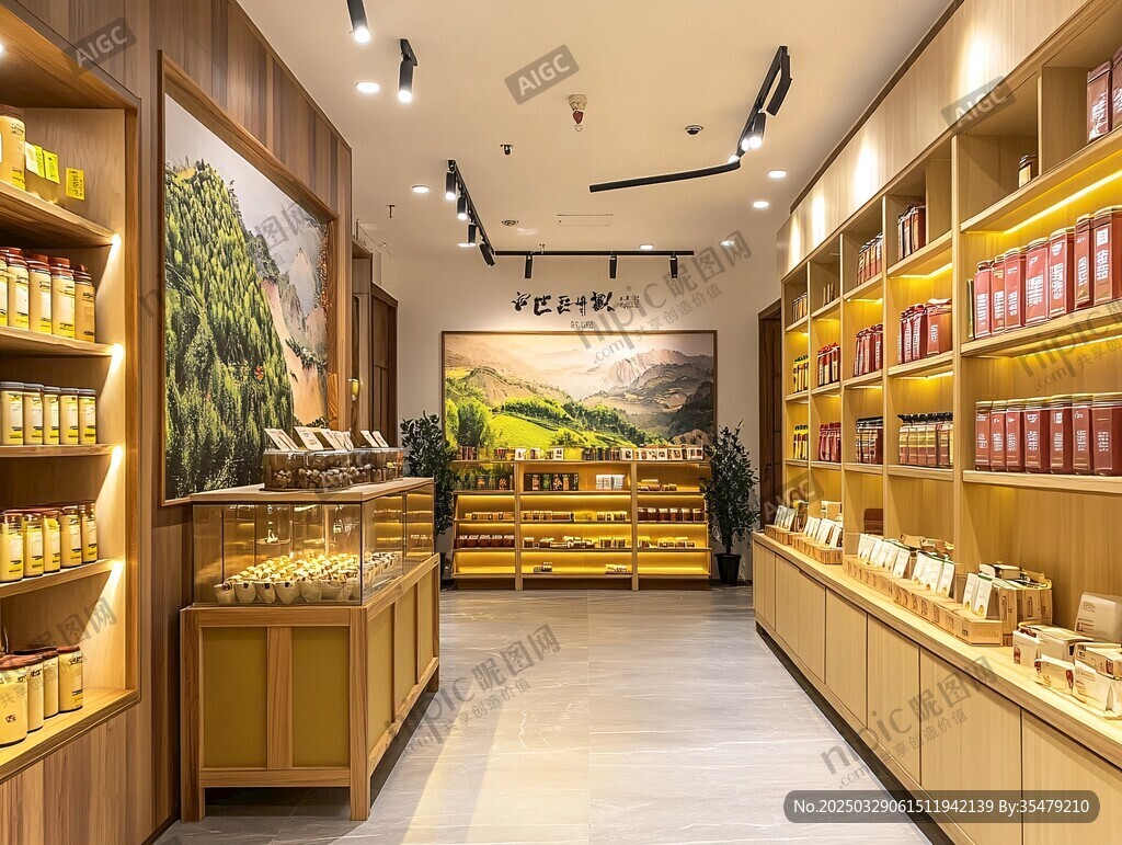 中式茶葉店雅致陳列空間