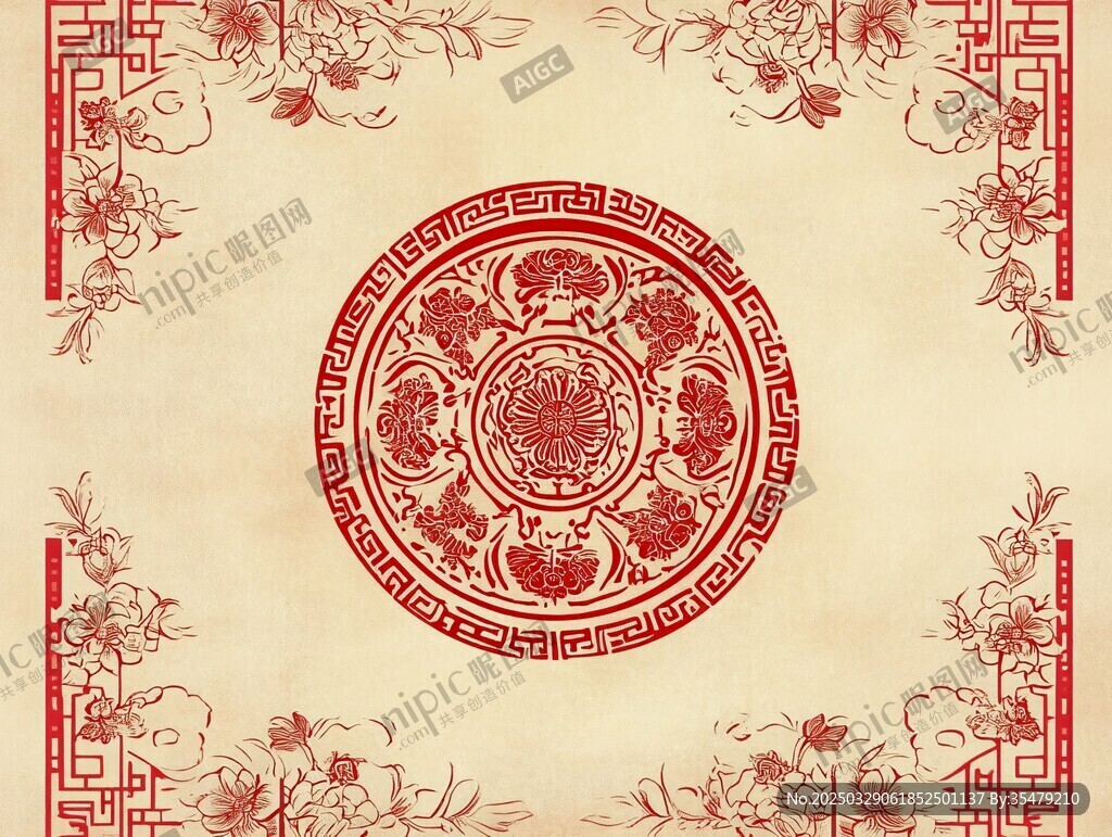 中式傳統花紋古典裝飾圖案