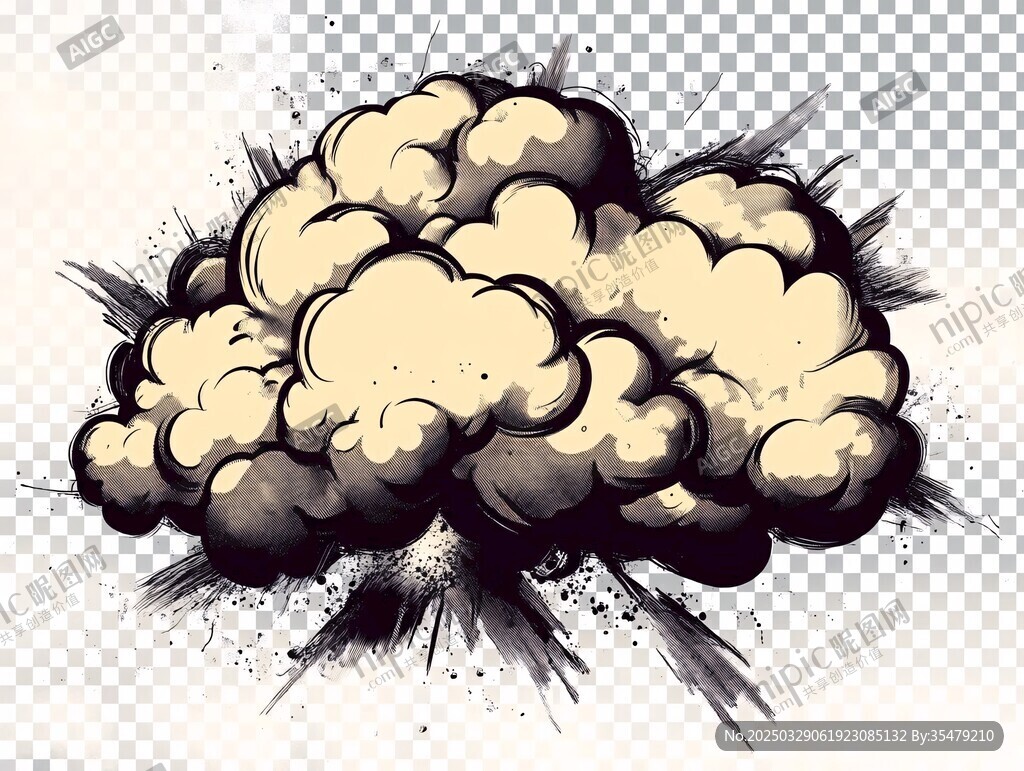 爆炸云特效插畫