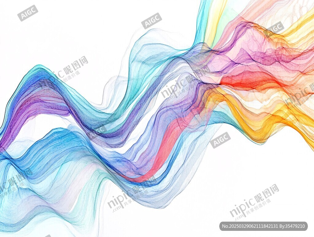 彩色飄逸動感線條藝術圖