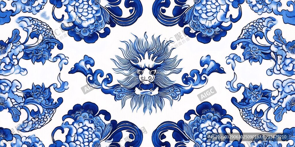 中式青花瓷傳統(tǒng)紋樣圖案