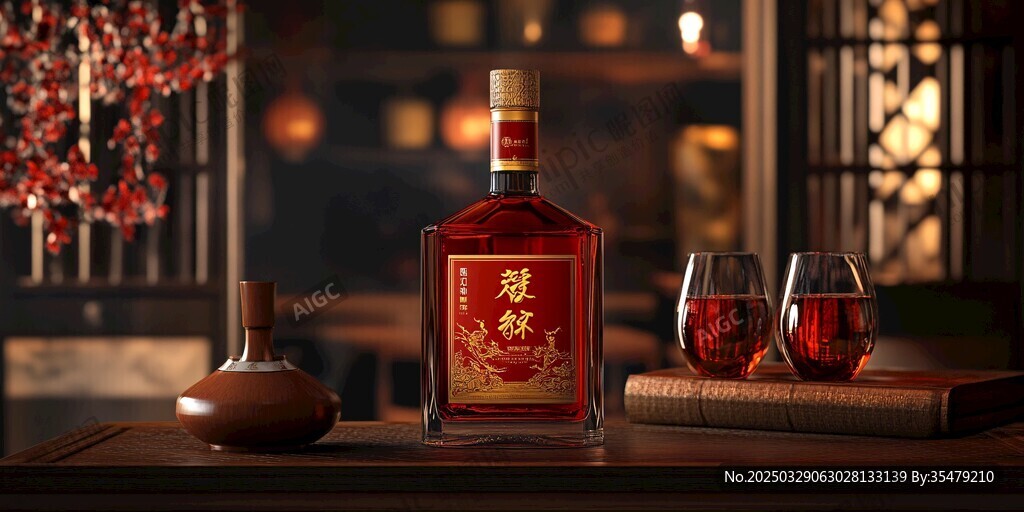中式典雅場景中的養生酒