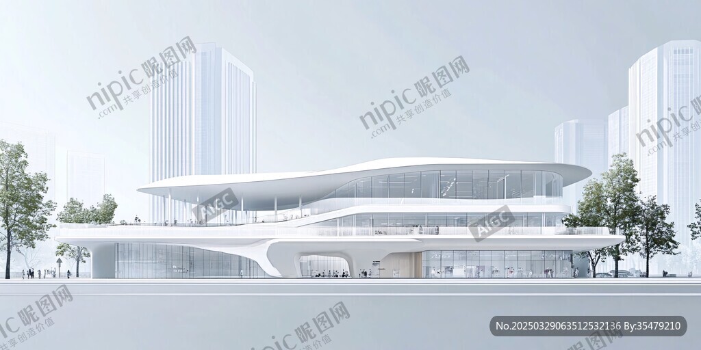 現(xiàn)代流線型創(chuàng)意建筑外觀