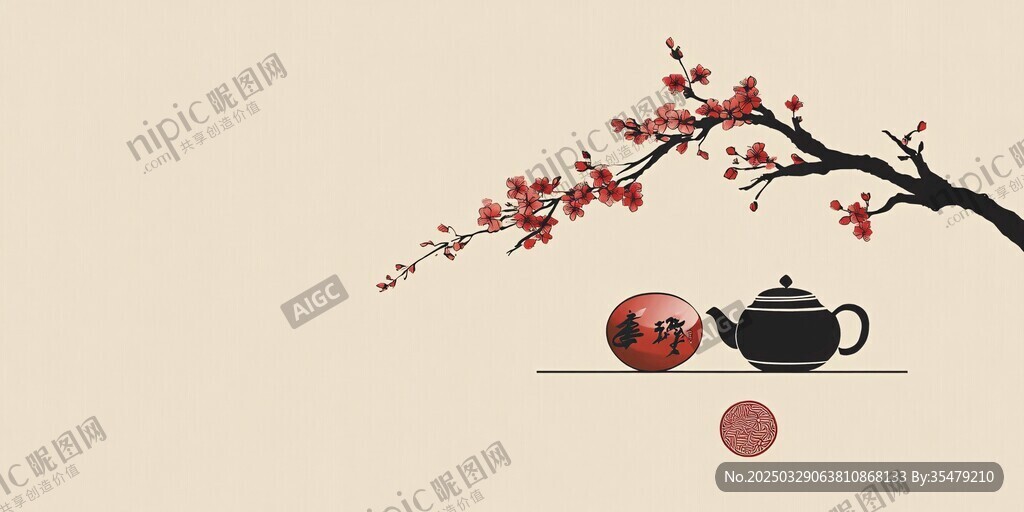 中式茶韻 紅梅相伴
