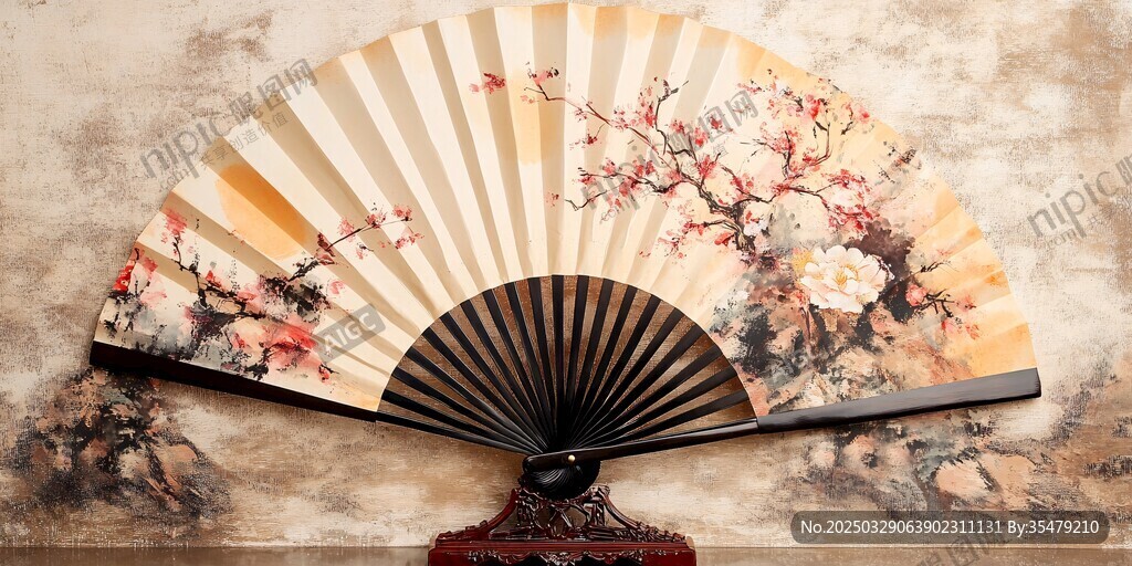 古典花鳥折扇雅致風(fēng)情