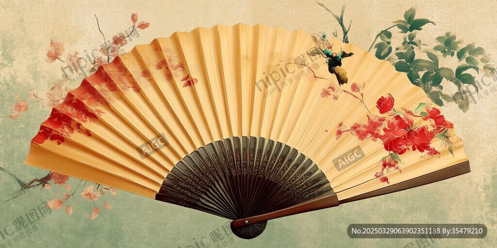 古典花鳥折扇 古韻雅致