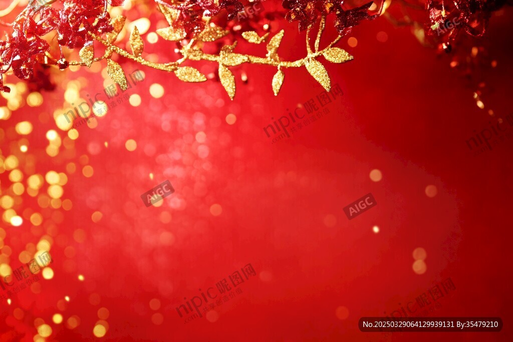 紅色金枝喜慶背景圖