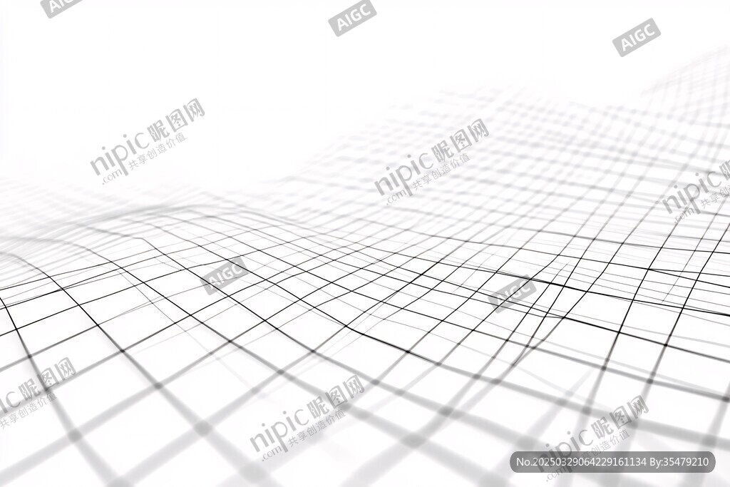 網格線條構成的抽象空間