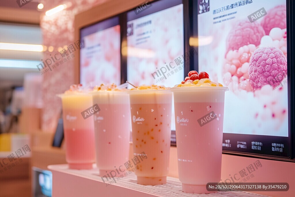 多樣美味奶茶展示
