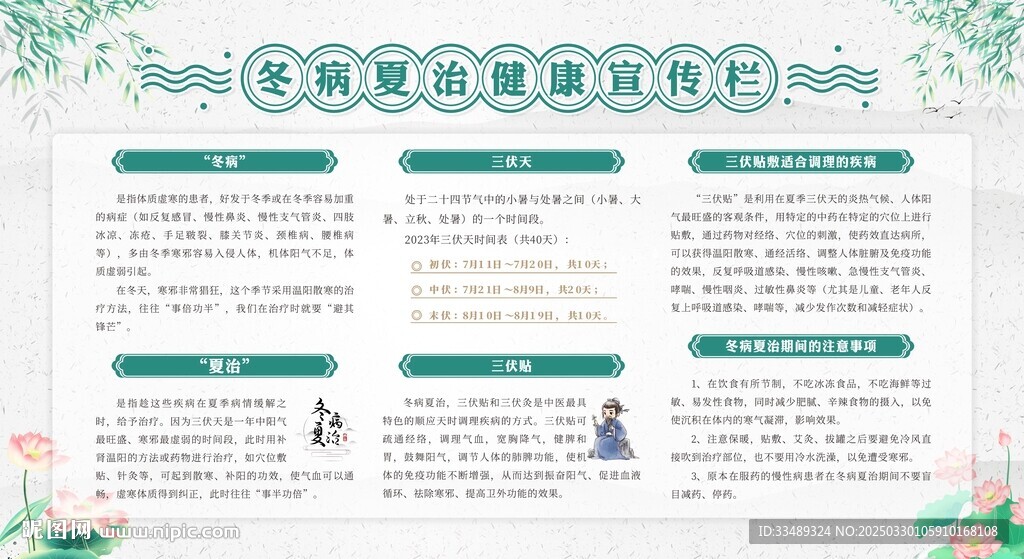 冬病夏治之三伏貼