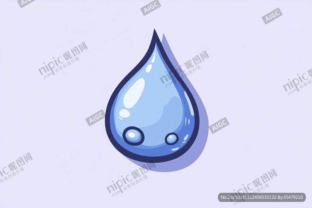 藍(lán)色卡通水滴圖標(biāo)
