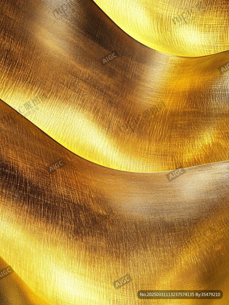 金色波紋質感金屬背景圖