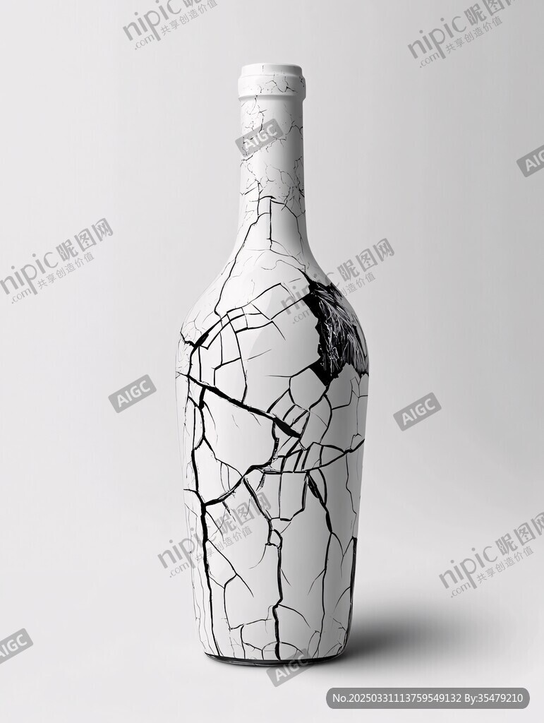 裂紋裝飾的獨特酒瓶