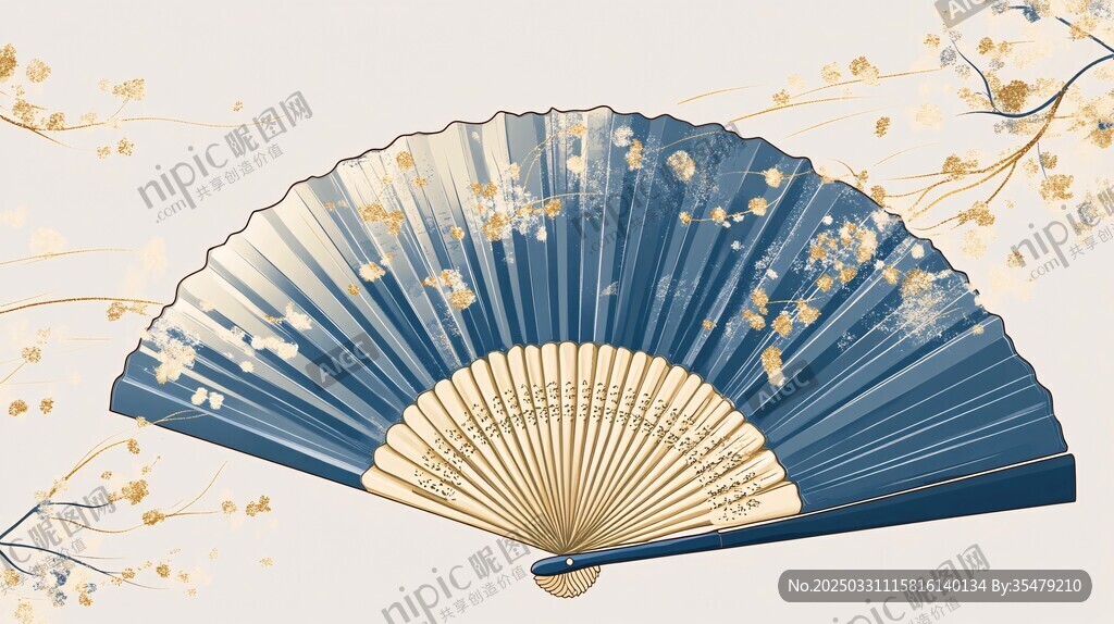 古風(fēng)折扇綻放中式之美