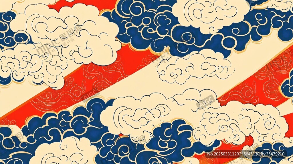 中式云紋圖案背景設計