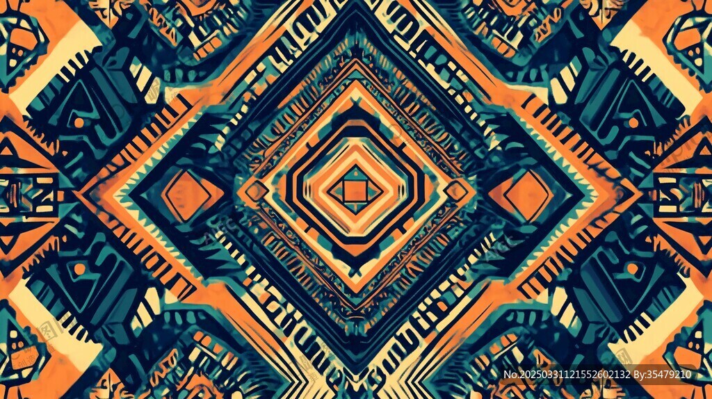 幾何圖案構成的絢麗裝飾畫