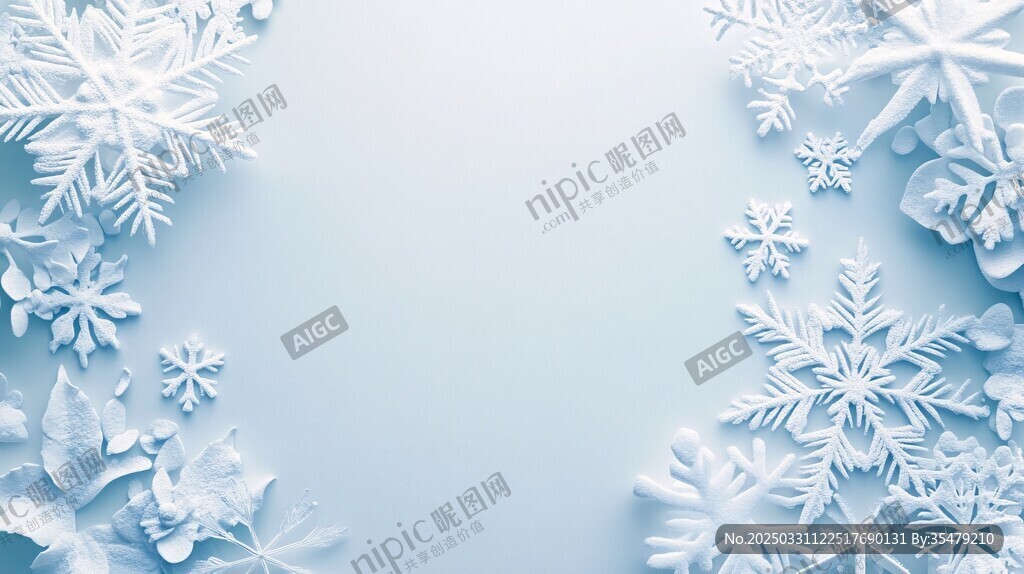冬日雪花裝飾背景圖