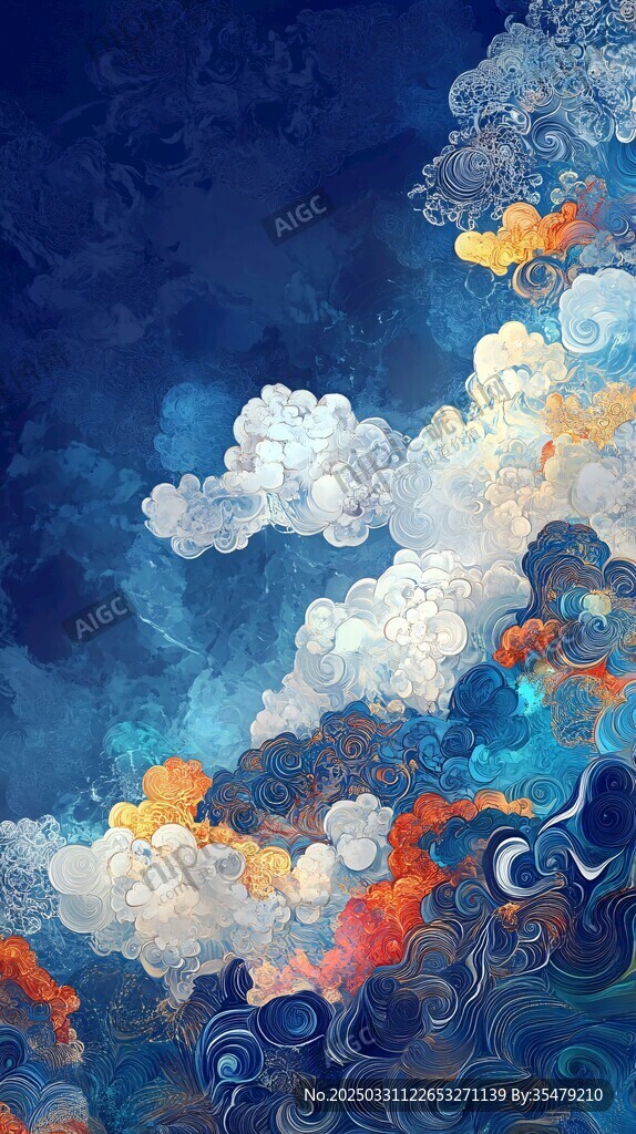 夢幻云海中式奇幻景象