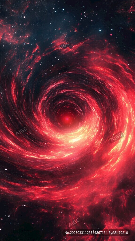 紅色宇宙漩渦星空奇觀