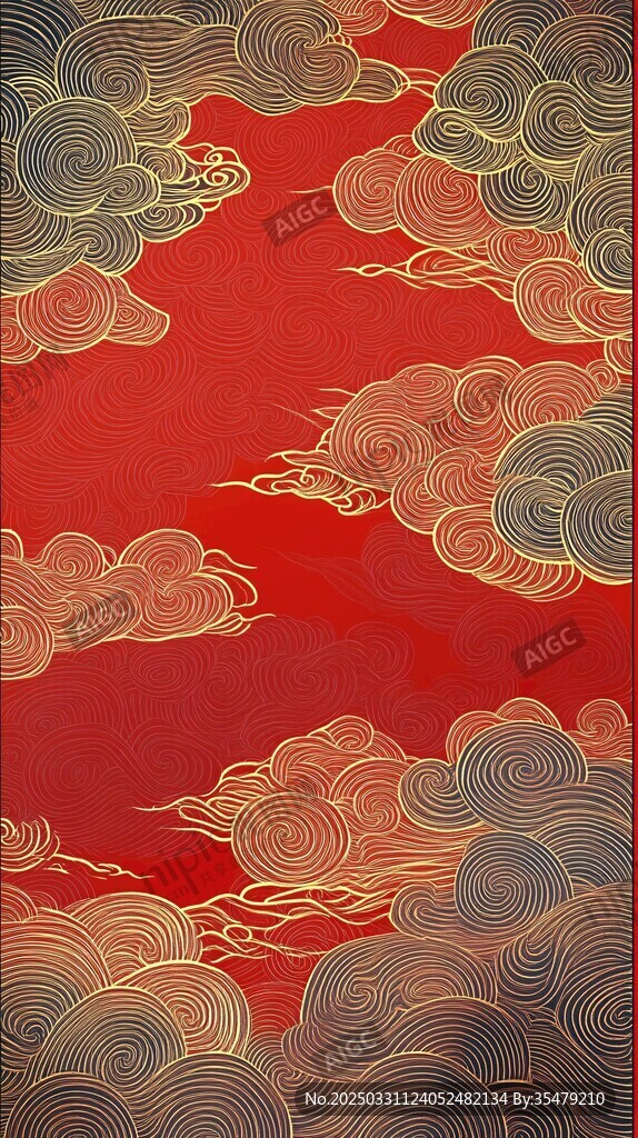 紅色祥云背景圖