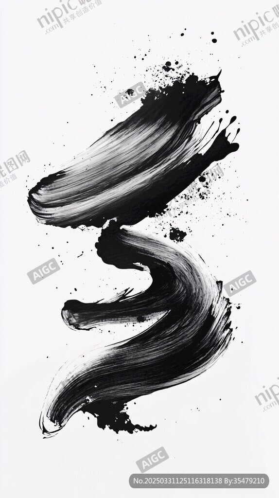 水墨筆觸潑墨藝術(shù)畫面