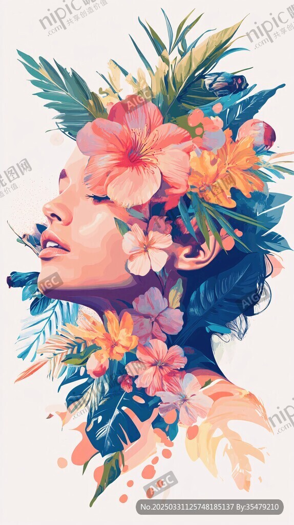 花飾頭像 綻放的自然之美