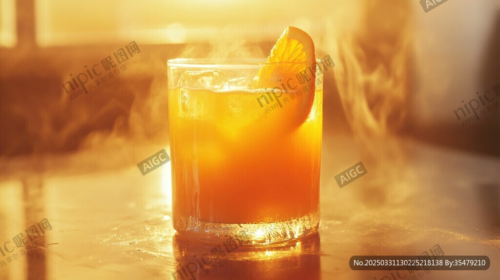 陽(yáng)光中的橙味雞尾酒