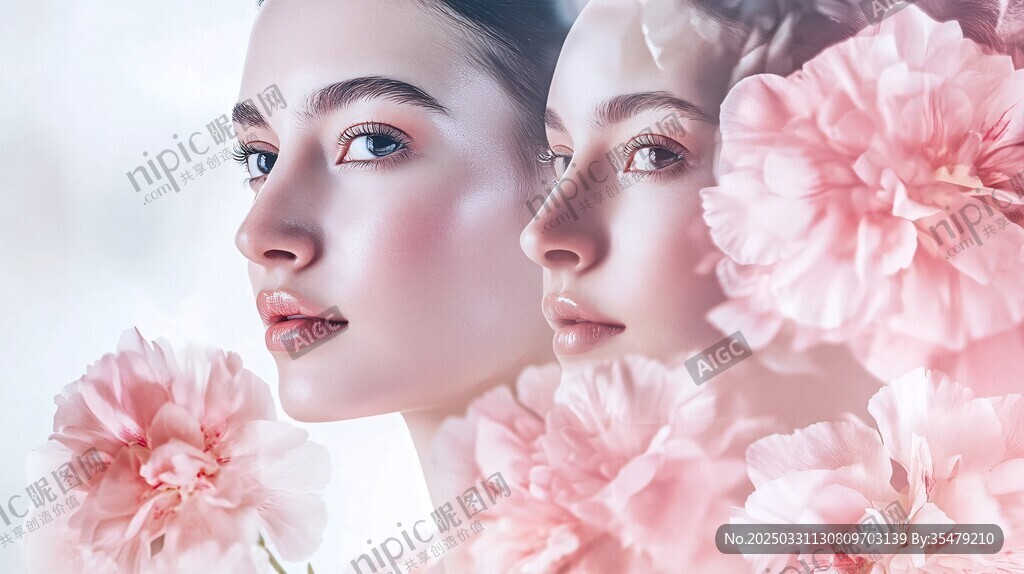 雙生花顏 唯美女性花卉寫真