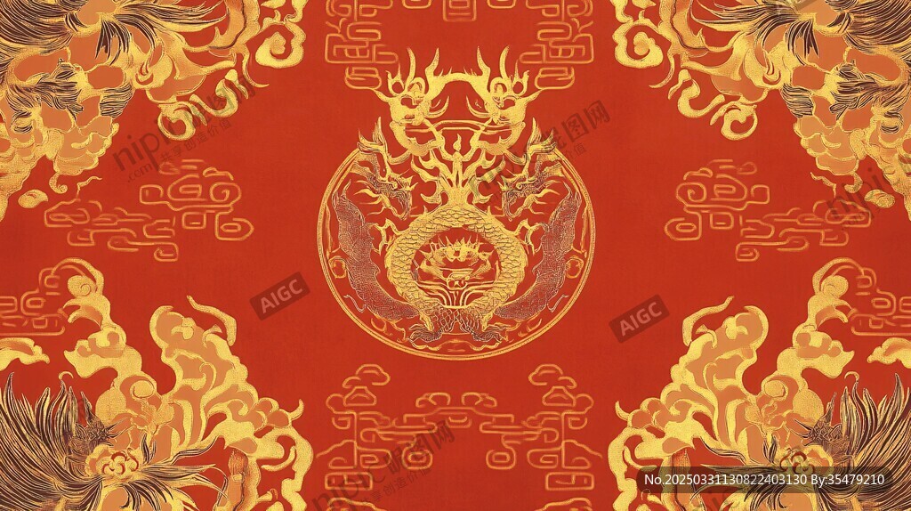 中式龍紋喜慶傳統(tǒng)圖案