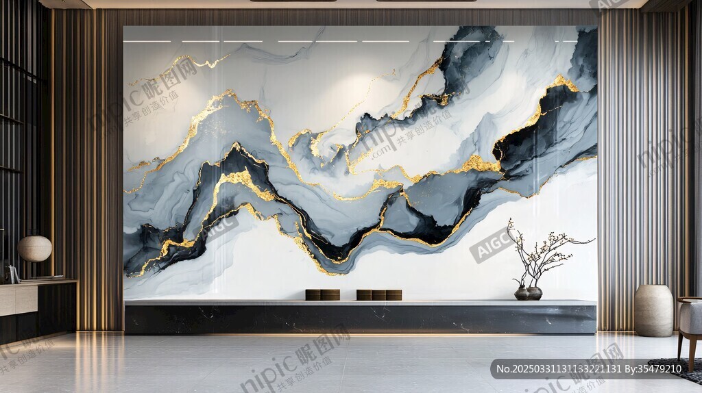 現(xiàn)代輕奢風(fēng)大理石紋理背景墻