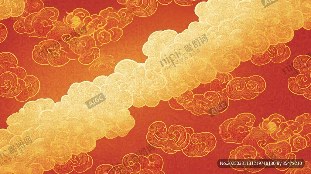 中式祥云背景 古典大氣