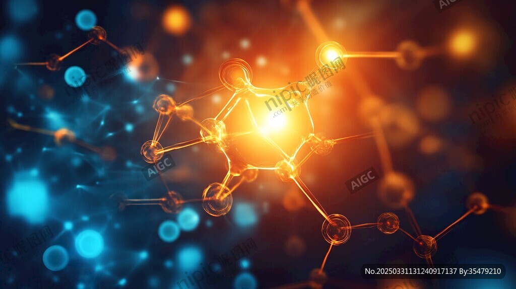 科技感分子結構光影畫面